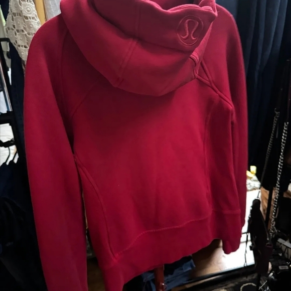 Lululemon Scuba Hoodie *Light Cotton FleeceDark Sport Red Size 6 Full Zip - Picture 4 of 4